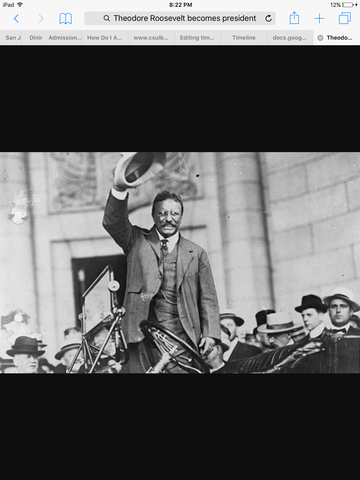 Theodore Roosevelt becomes president