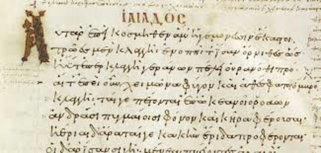 homer writes the epic poems of the iliad and the odyssey