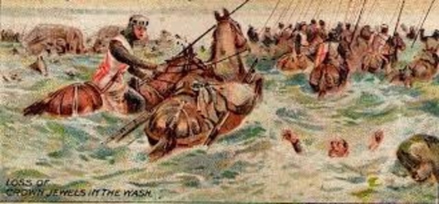 King John of England loses his crown jewels.