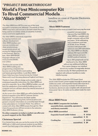 World's first minicomputer kit