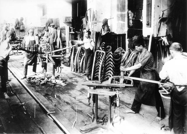 The first method for curving solid beech wood was patented