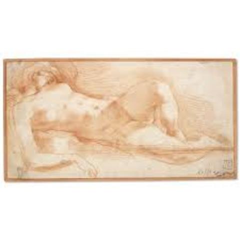 Recumbent Female Nude Figure Asleep