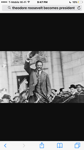 Theodore Roosevelt becomes President
