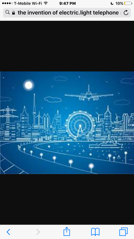 The Invention of electric light,Telephone,and airplane