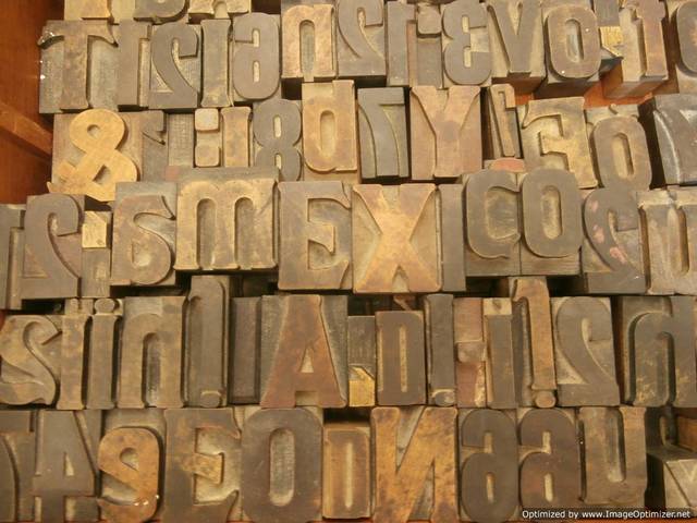 Tipos móviles de madera