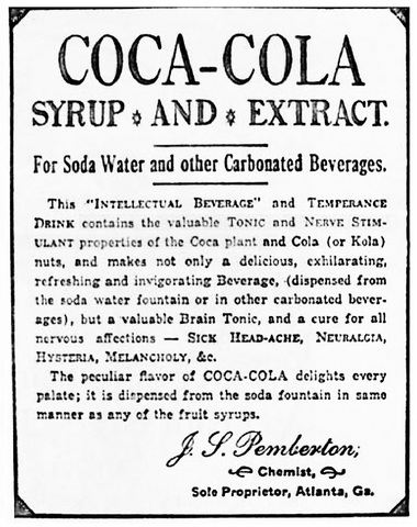 Coca-Cola Formula invented as Patent Medicine