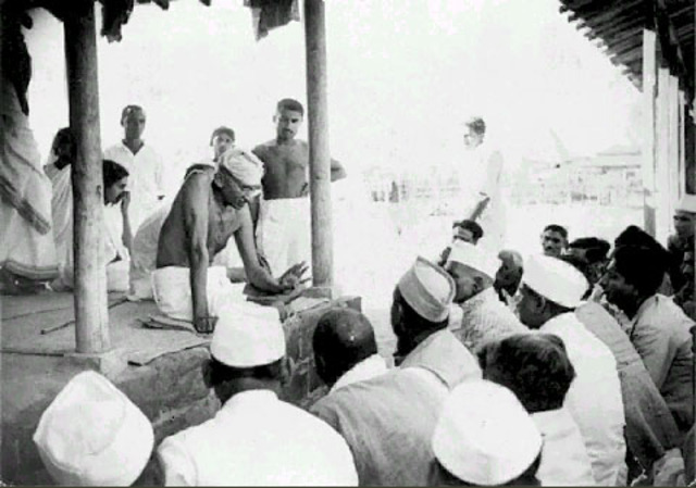 Gandhi's travels stressing nonviolent resistance