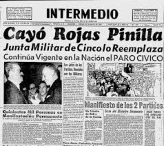 Renuncia de Gustavo Rojas Pinilla