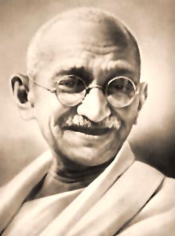 GANDHI'S TRAVELS STRESSING NONVIOLENT RESISTANCE.