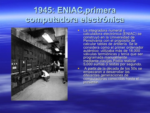 aparece la primera computadora electronica
