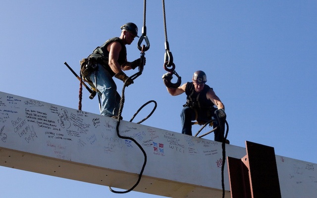 First Installation of Memorial Steel