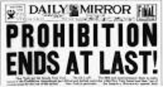 The ratification of the 18th amendment