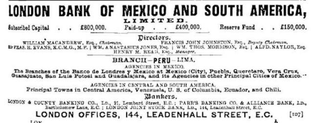 El banco de Londres en Mexico