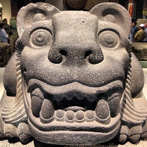 Xiuhcóatl y Océlotl Cuauhxicalli