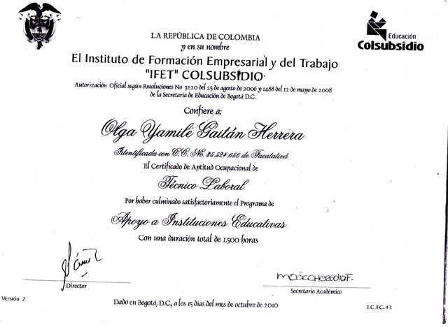 tecnica laboral  en formacion empresarial