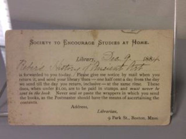 1873 - Society to Encourage Home Study