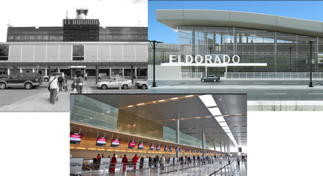 El Aeropuerto Internacional El Dorado cuenta con dos terminales para pasajeros
