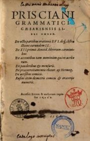 Prisciano (siglo V) Divisiones: ortografía, sintaxis, prosodia y etimología.