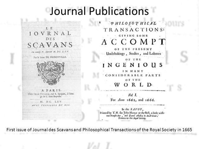 Nacimiento de las primeras revistas científicas