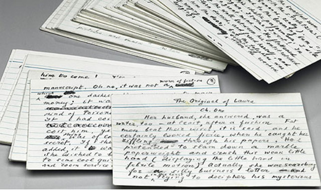 Tarjetas de catálogos mecanografiadas