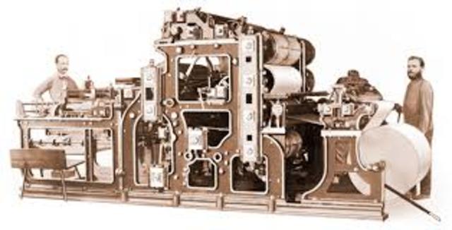 Primera máquina de imprimir de vapor.