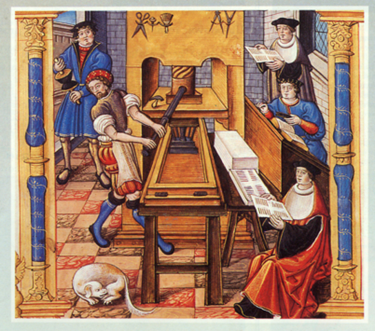(H)-Découverte de l'imprimerie par Gutenberg