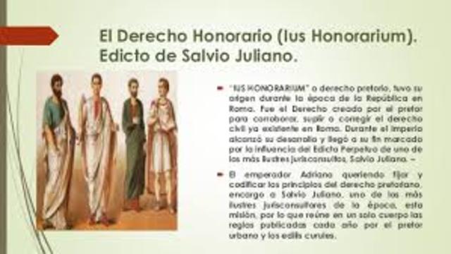 Edicto de Salvio Juliano “codificación del derecho pretoriano”