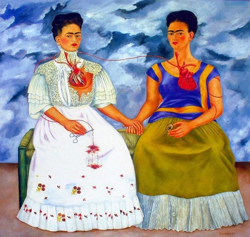 Termina de pintar el autorretrato "Las dos Fridas"