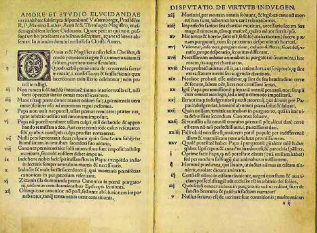 Martin Luther posts 95 Theses