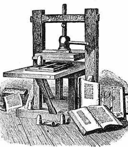 Johannes Gutenburg invents Printing Press