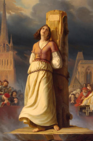 Joan of the Arc burned at the stake