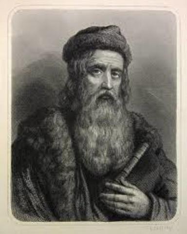 Johannes Gutenburg invents printing press