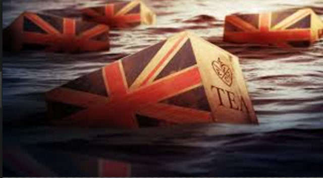 Occurring of the Boston tea party.