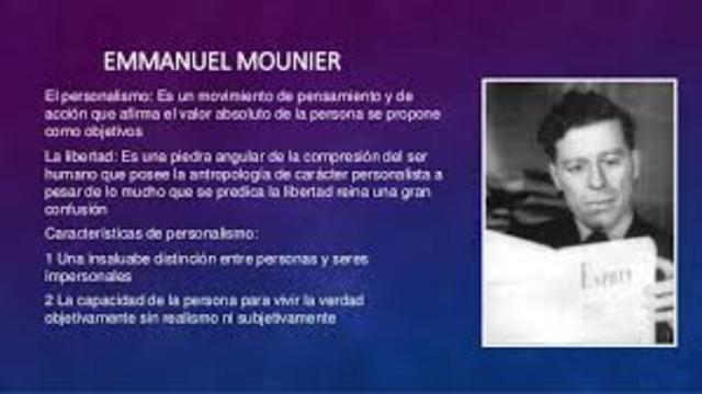 EMMANUEL MOUNIER, Nació en 1915,