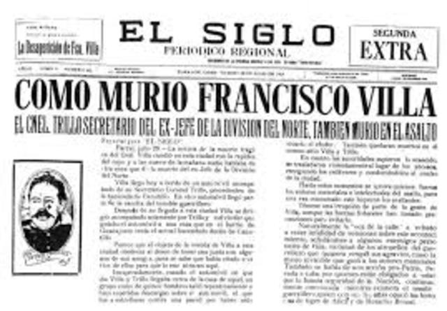 MUERTE DE PANCHO VILLA
