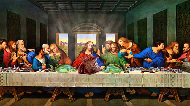 Leonardo da Vinci pinta la ultima cena