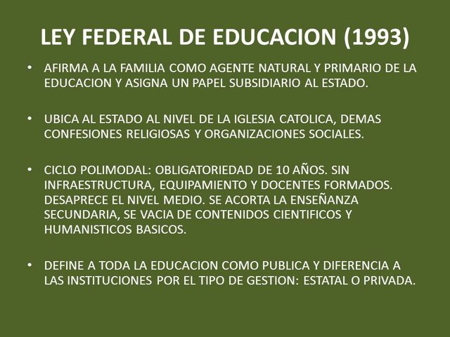 Ley federal de Educacion 1993