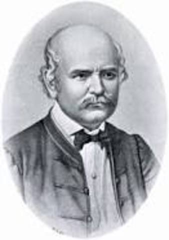 Ignaz Semmelweis discovers how to the prevent the transmission of puerperal fever