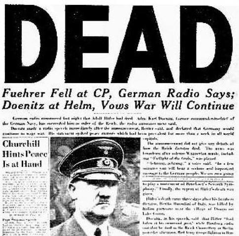 Adolfo Hitler se suicida en Berlín