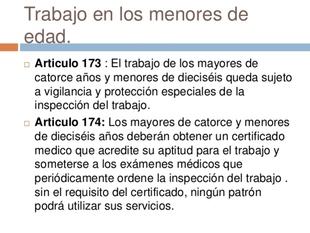 Se prohibe el trabajo de menores de 12 años.