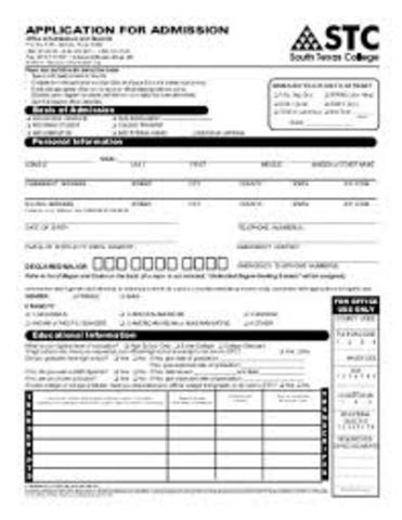 South Texas Community College/South Texas College Admission Application