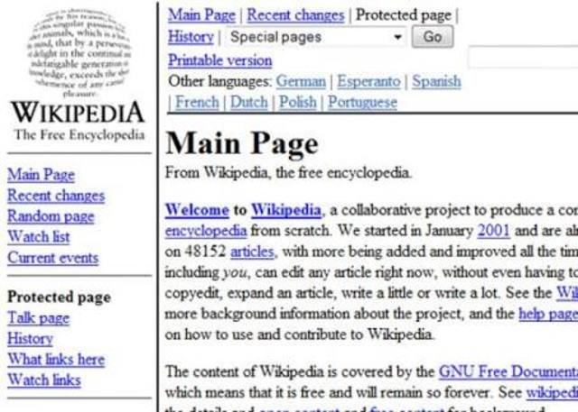 Aparición de Wikipedia