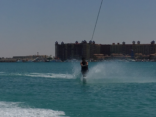 Achieving professional level in water skiing.