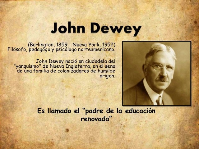 JHON DEWEY: CONSIDERADO EL PADRE DE LA PEDAGAGIA PROGRESISTA