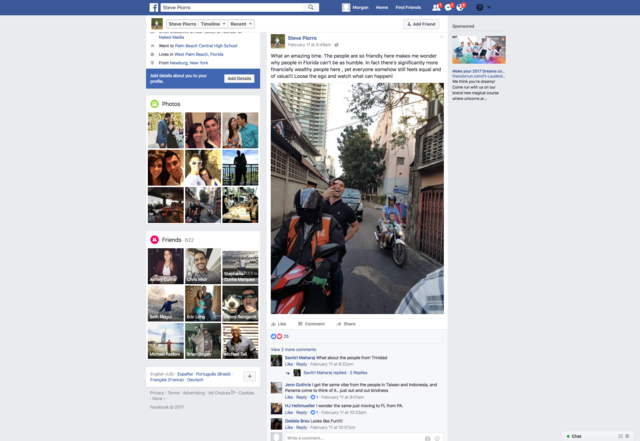 Steven Post Pics in Bangkok on facebook