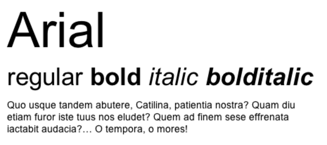 Fonte Arial é criada