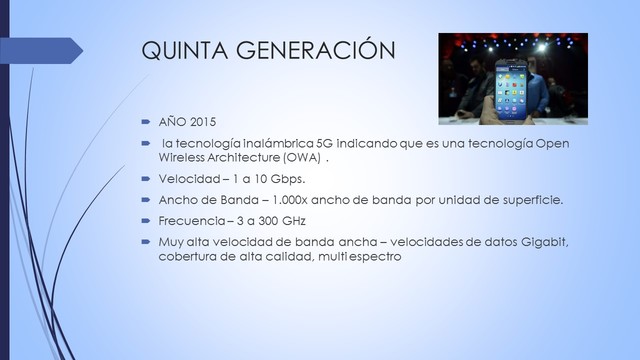QUINTA GENERACIÓN (5G)