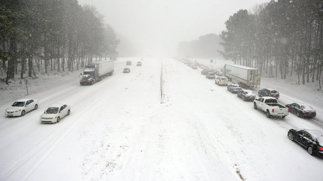 Winter Storm Hits North Carolina