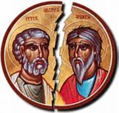 THE EASTERN CHURCH SPLITS FROM WESTERN CHURCH