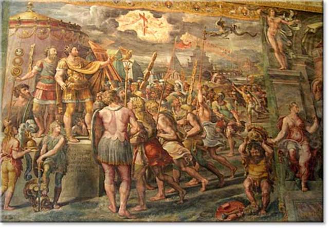 Constantine accepts Christianity